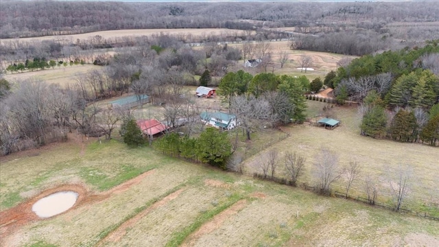 bird's eye view featuring a rural view