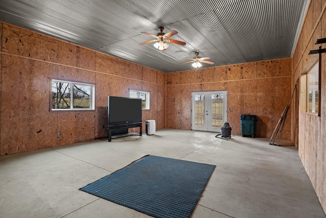 workout room with french doors