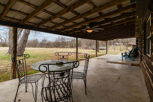 view of patio / terrace with ceiling fan