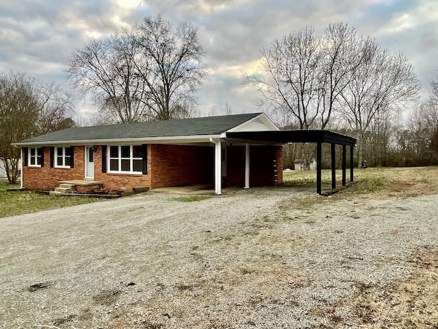 view of front of house with a carport