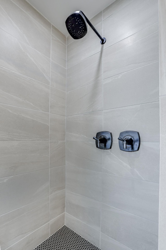 bathroom with tiled shower