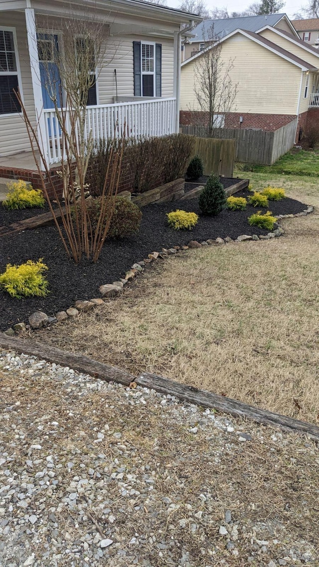 view of yard featuring a porch