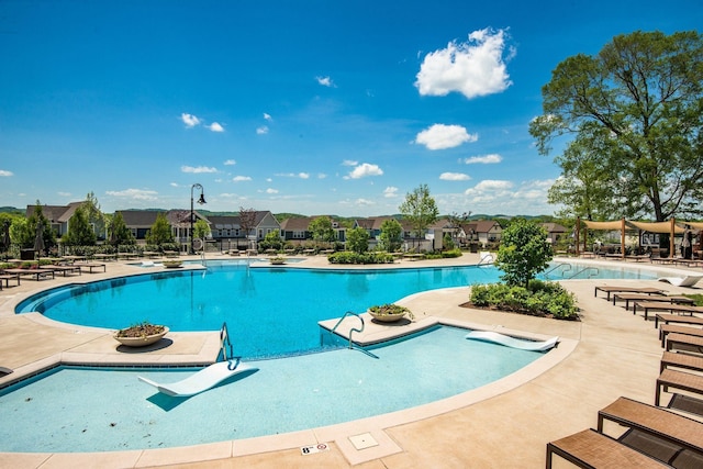 view of pool with a patio