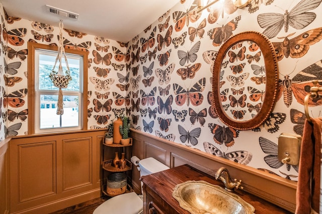 bathroom with vanity and toilet