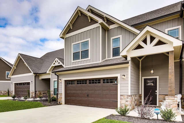 craftsman-style house with a garage