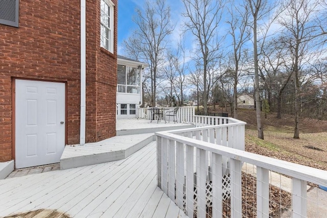 deck featuring a sunroom