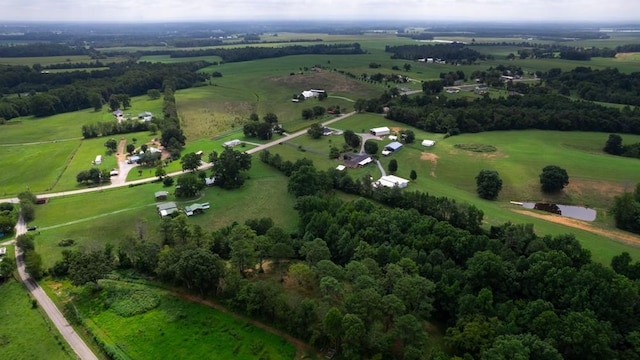 aerial view featuring a rural view