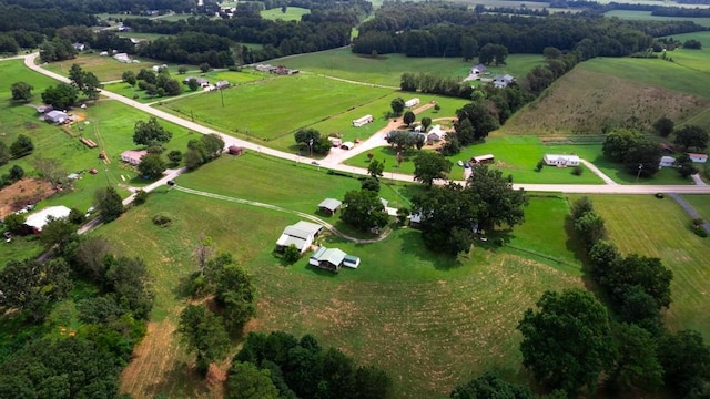 aerial view with a rural view