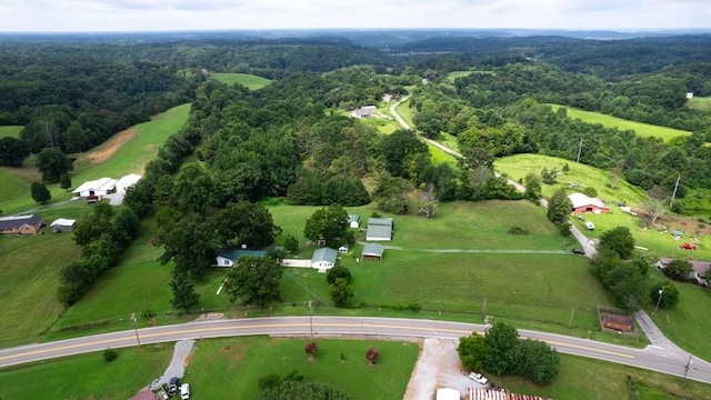 drone / aerial view with a rural view