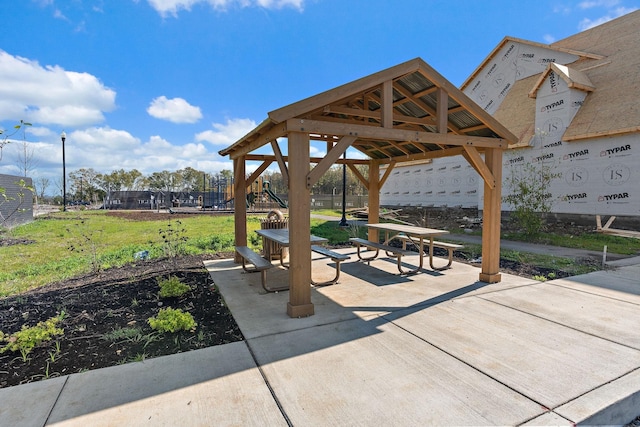 surrounding community featuring a gazebo and a patio