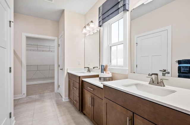 bathroom featuring vanity and tile patterned floors