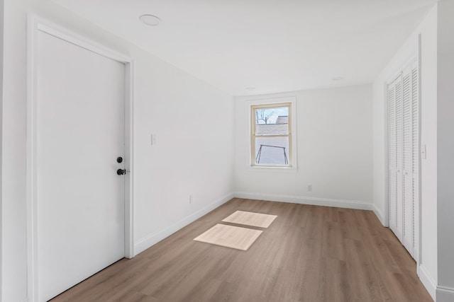 empty room featuring light wood-type flooring