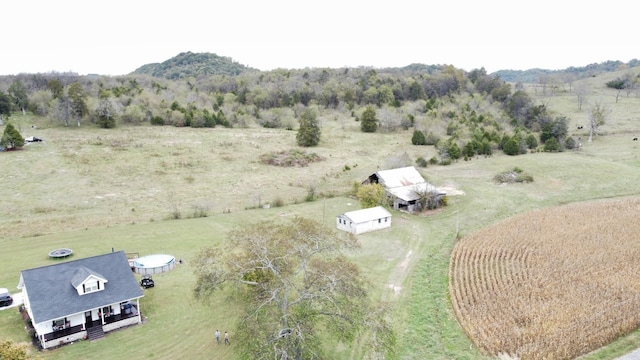 drone / aerial view with a rural view