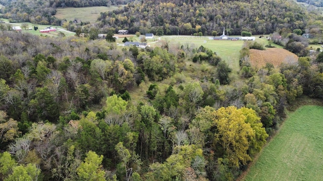 birds eye view of property featuring a rural view