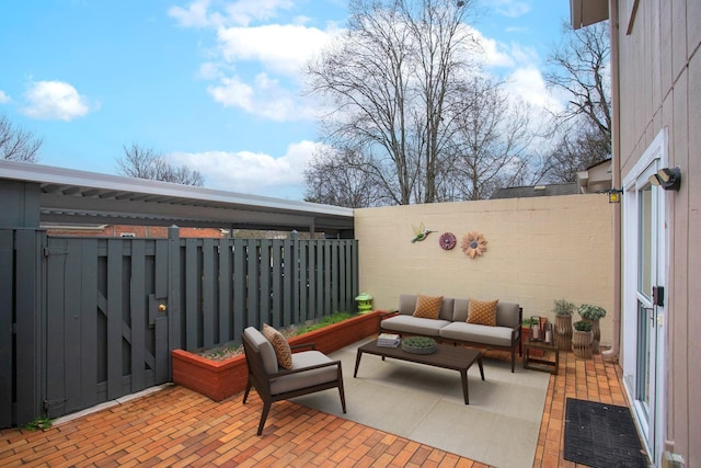 view of patio with outdoor lounge area