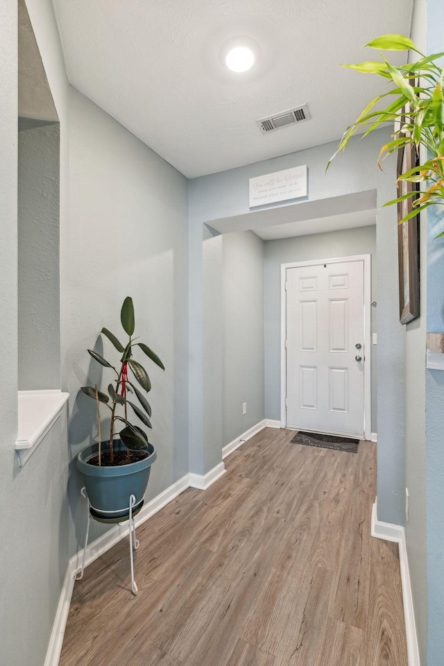 foyer entrance featuring light wood-type flooring