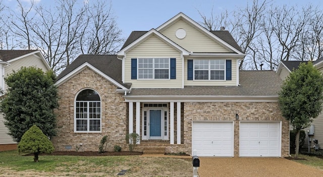 front of property featuring a garage