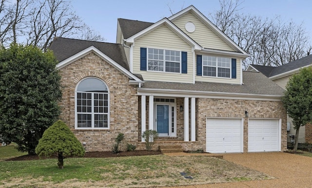 view of front of house with a garage