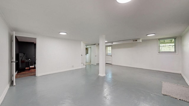 basement with a wealth of natural light