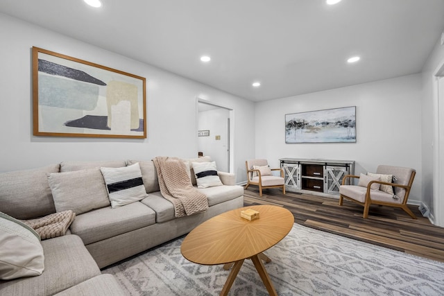 living room featuring hardwood / wood-style flooring