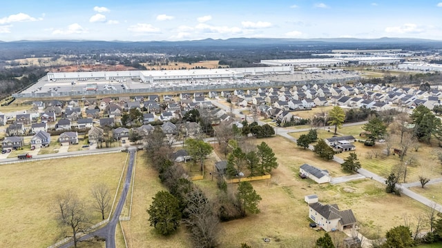 drone / aerial view with a mountain view