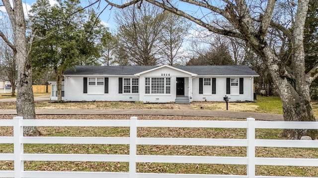 view of single story home