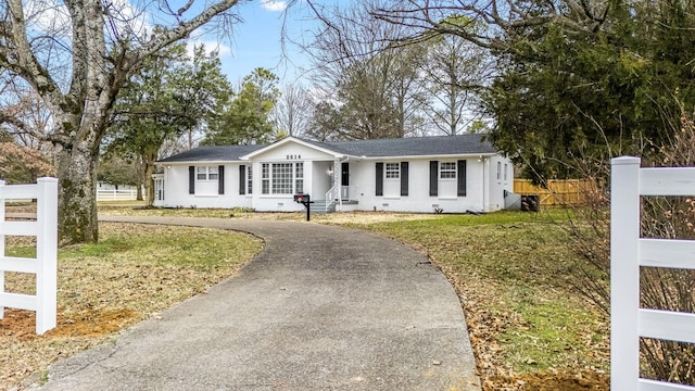 view of single story home