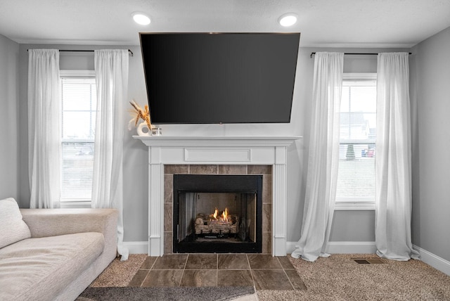 room details with a fireplace