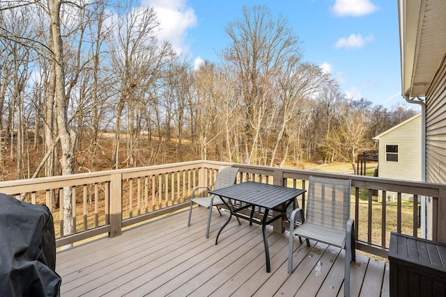 deck featuring area for grilling