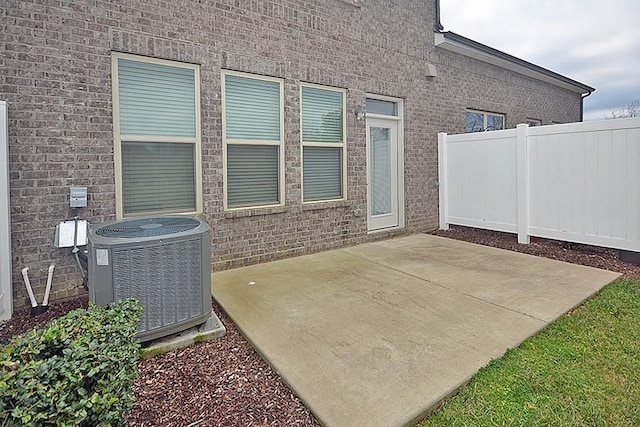 view of patio / terrace featuring central AC unit