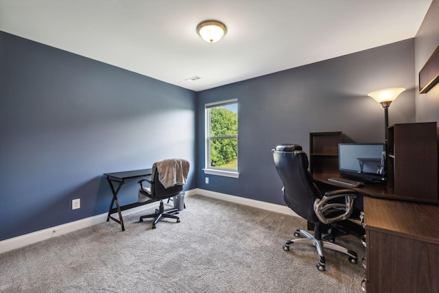 home office featuring carpet floors