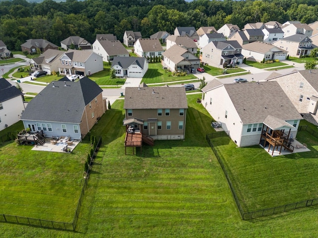 bird's eye view with a residential view