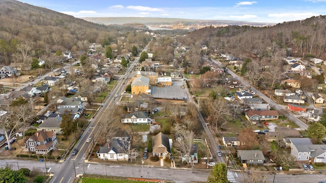 bird's eye view with a mountain view