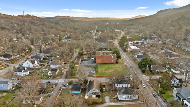 drone / aerial view with a mountain view