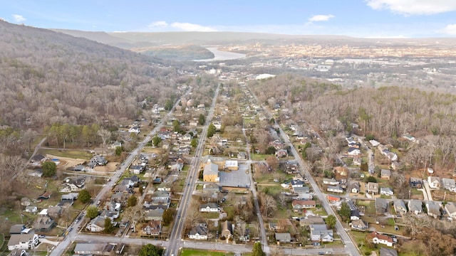 aerial view with a mountain view