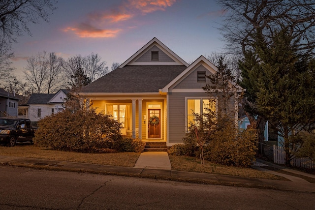 view of front of property with covered porch