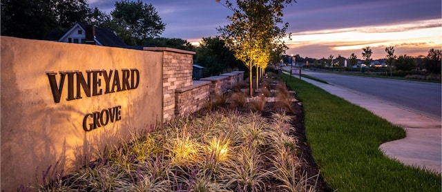 view of community sign