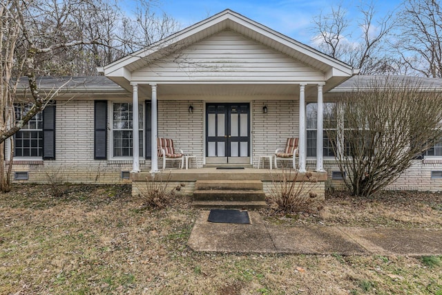 view of front of home with a porch