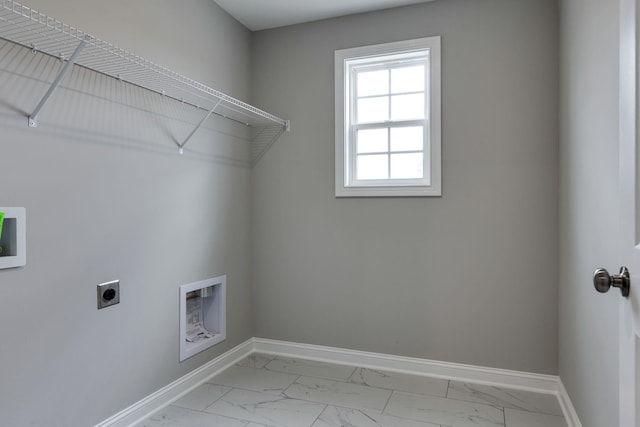 laundry room with washer hookup and hookup for an electric dryer