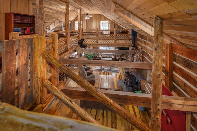 view of unfinished attic