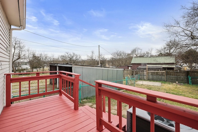 deck with a lawn