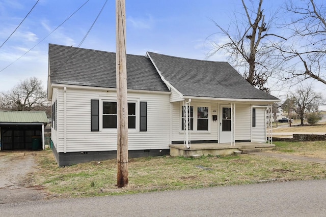 view of front of property with a porch