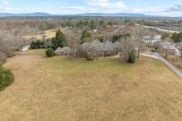 bird's eye view featuring a mountain view