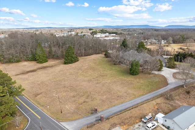 drone / aerial view with a mountain view