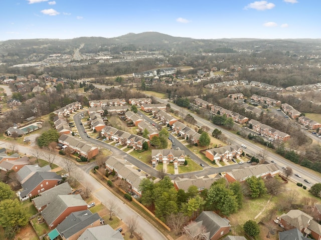 birds eye view of property featuring a mountain view