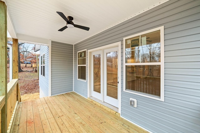 deck featuring ceiling fan