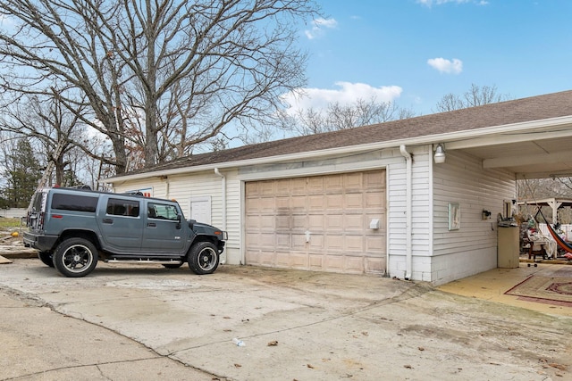 view of garage