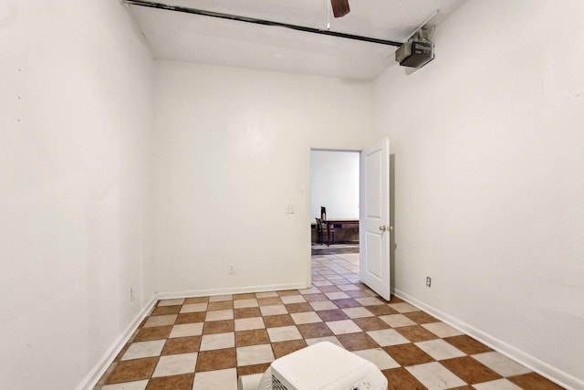 spare room with ceiling fan