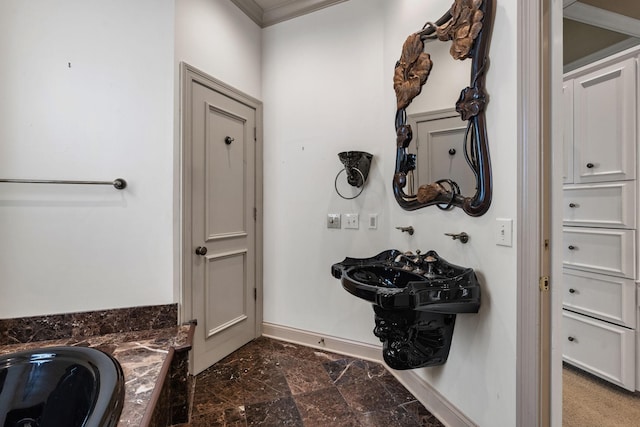 bathroom featuring a tub