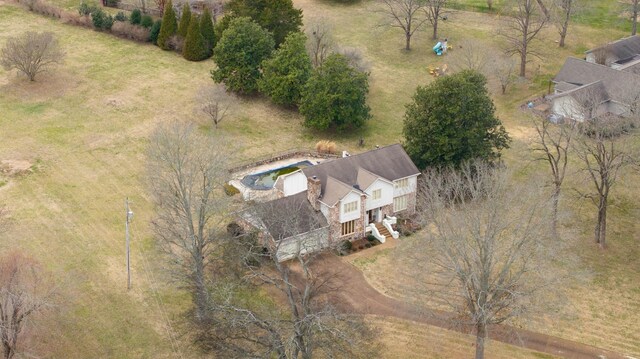 aerial view with a rural view